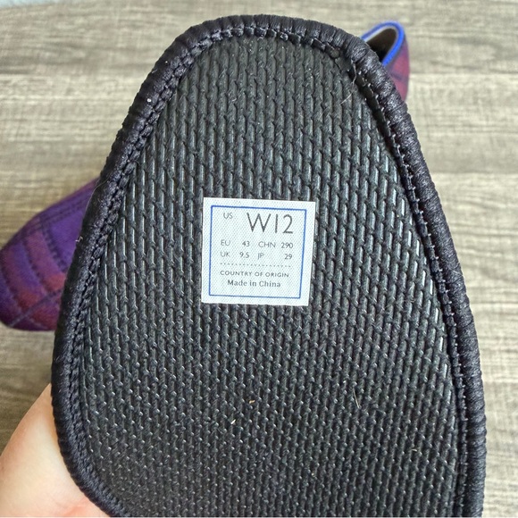 Rothy's The Square Flats in Cranberry Plaid Women’s Size 12 Purple Pink - Picture 7 of 9